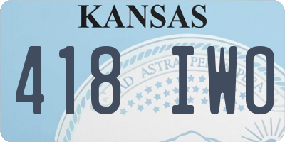 KS license plate 418IWO
