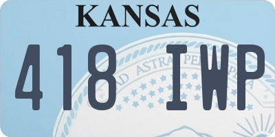KS license plate 418IWP