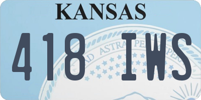 KS license plate 418IWS