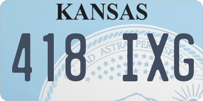 KS license plate 418IXG