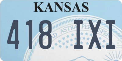KS license plate 418IXI