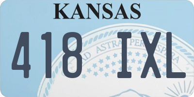 KS license plate 418IXL