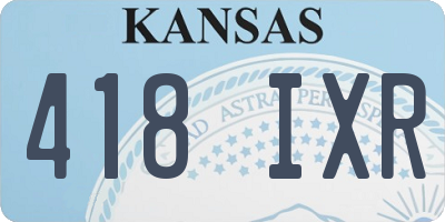 KS license plate 418IXR