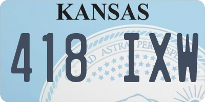 KS license plate 418IXW