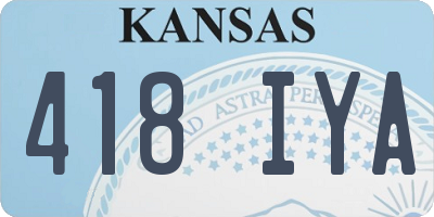 KS license plate 418IYA