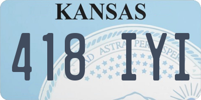 KS license plate 418IYI