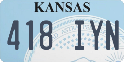 KS license plate 418IYN