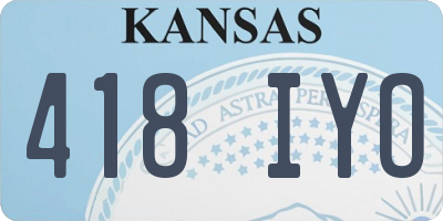 KS license plate 418IYO