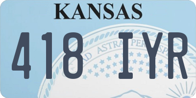 KS license plate 418IYR