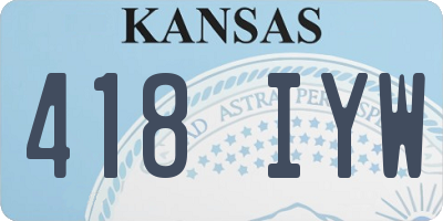 KS license plate 418IYW