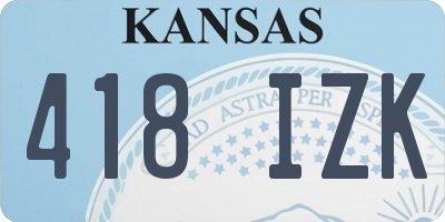 KS license plate 418IZK