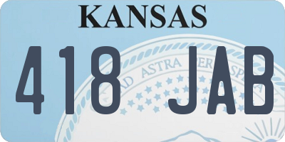 KS license plate 418JAB