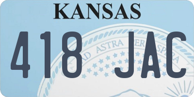 KS license plate 418JAC