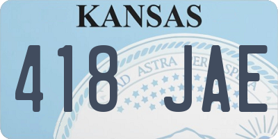 KS license plate 418JAE