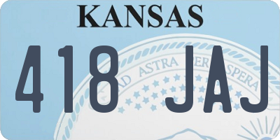 KS license plate 418JAJ