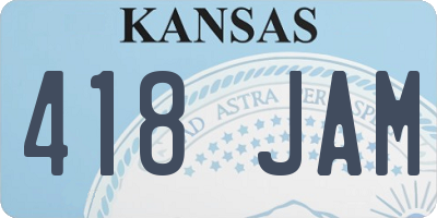 KS license plate 418JAM
