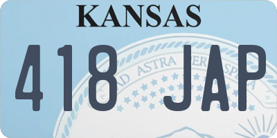 KS license plate 418JAP