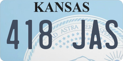 KS license plate 418JAS