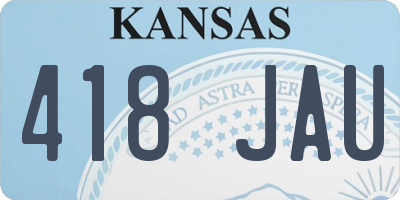 KS license plate 418JAU