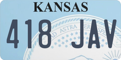 KS license plate 418JAV