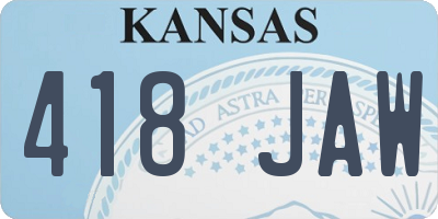 KS license plate 418JAW