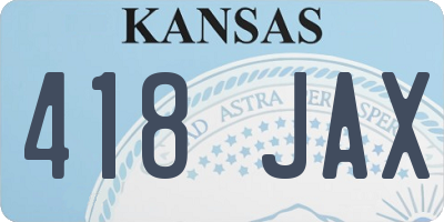 KS license plate 418JAX