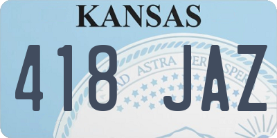 KS license plate 418JAZ