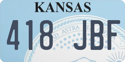 KS license plate 418JBF