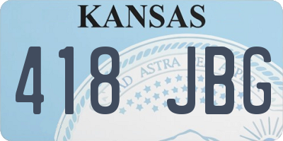 KS license plate 418JBG