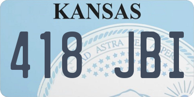 KS license plate 418JBI