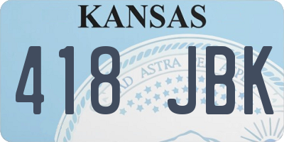 KS license plate 418JBK