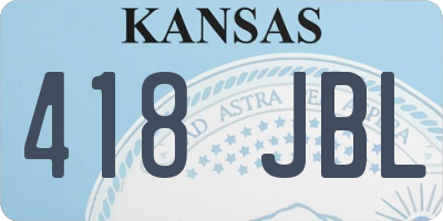 KS license plate 418JBL