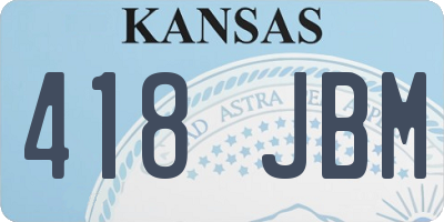 KS license plate 418JBM