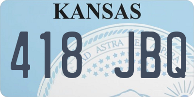 KS license plate 418JBQ
