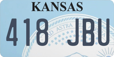 KS license plate 418JBU