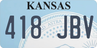 KS license plate 418JBV