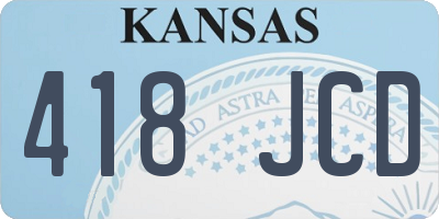 KS license plate 418JCD