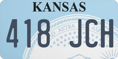 KS license plate 418JCH