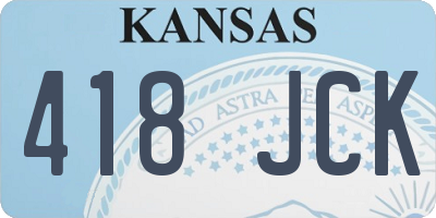 KS license plate 418JCK