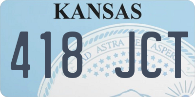 KS license plate 418JCT