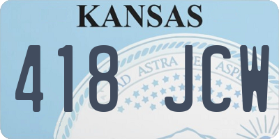 KS license plate 418JCW