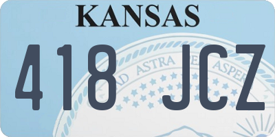KS license plate 418JCZ