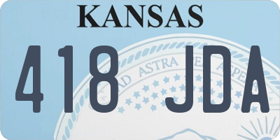 KS license plate 418JDA
