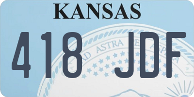 KS license plate 418JDF