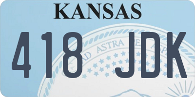 KS license plate 418JDK