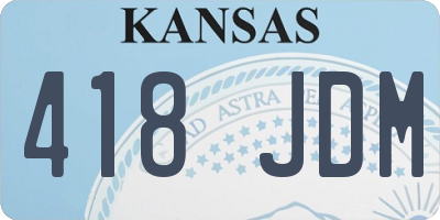 KS license plate 418JDM