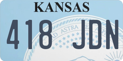 KS license plate 418JDN