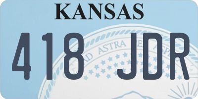 KS license plate 418JDR