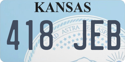 KS license plate 418JEB
