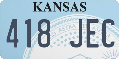 KS license plate 418JEC